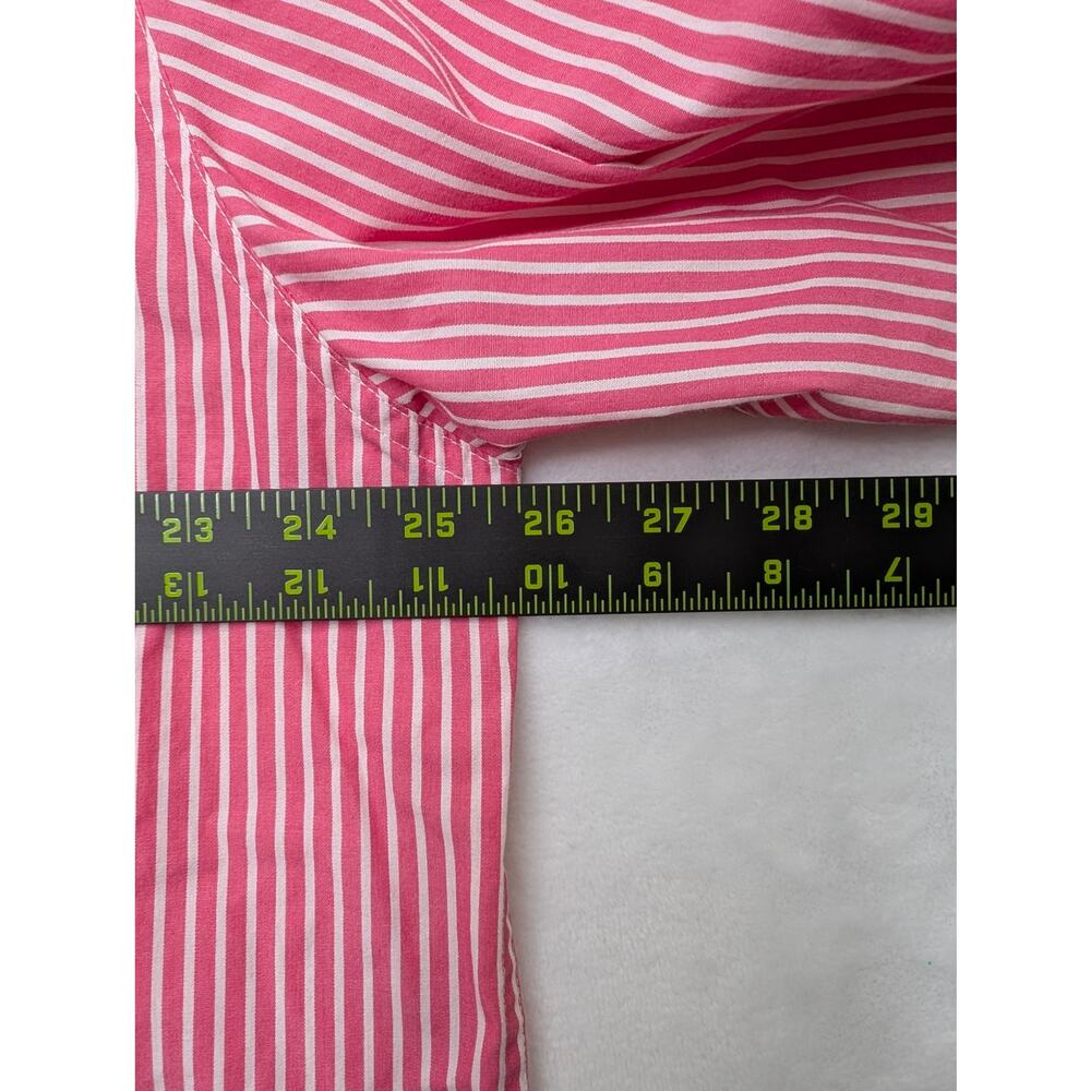 Chaps Easy Care Mens Button Down Shirt - XL Red White‎ Vertical Stripe - Picture 4 of 6
